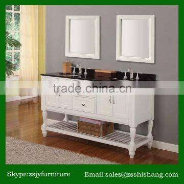 New Modern Wholesale Double Sink Solid Wood Bathroom Vanity