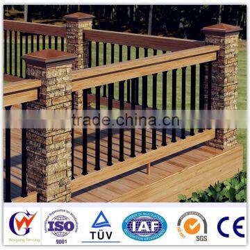 Factory manufacturer wood deck steel railing designs