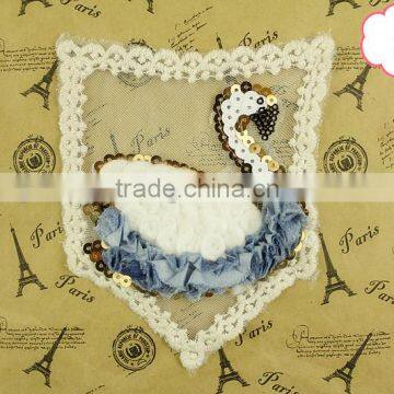 new fashion chiffon lace flower lovely animal design applique factory, accessories for garments