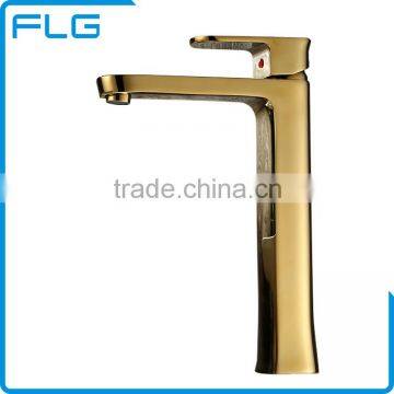 Professional Design Wall Mounted Gold Plate Wash Basin Faucet