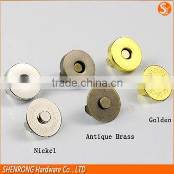 Wholesale Luggage Parts Antique Brass Brushed Magnetic Snap for Clothing photo-6