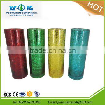 Colorful cylinder glass vase for home decoration