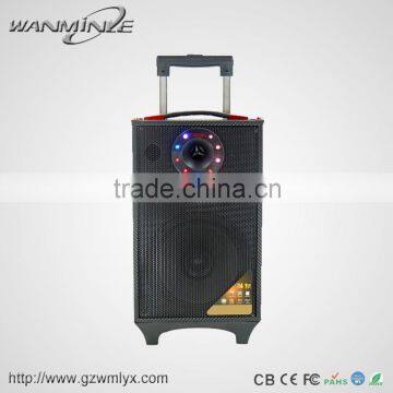 12V portable trolley speaker big powered amplifier speakers with usb/sd/bluetooth/remote control sound system