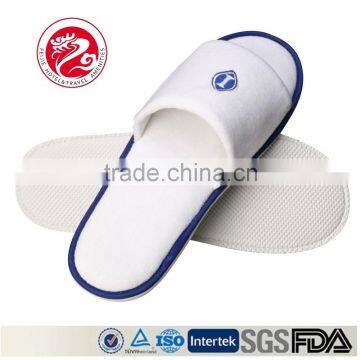 Comfortable Embroidery Velour Open Toe Disposable Hotel Slipper,Hot Sale