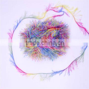 100% nylon space dyed feather yarn , with heat setting , nylon feather yarn