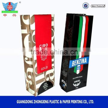 Customized plastic aluminum foil coffee bags/coffee packaging bag with one way valve