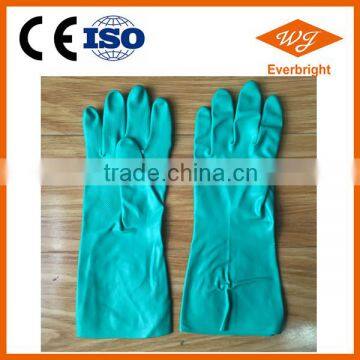 Green Nitrile Industrial Gloves, nitrile working glove, chemical resistant gloves