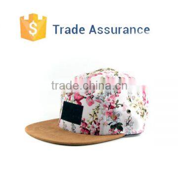 Print Five Panel Snapback Floral 5 Panel Hat Wholesale Hats Caps,Floral 5 Panel Cap