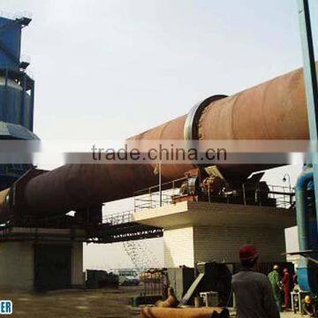 Rotary kiln for drying chalk limestone