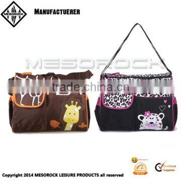 Fashion design wholesale multifunctional cotton custom mommy diaper bag