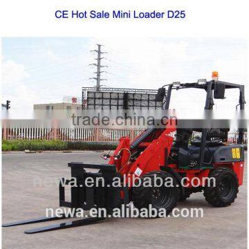 2016 hot sale Multifunction mini wheel loader D25 wheel shovel loader