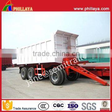 3Axle 50Tons Rear Dump Truck Dolly Trailer With Tipping Drawbar