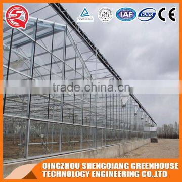 China multi-span steel frame glass greenhouse shading systems