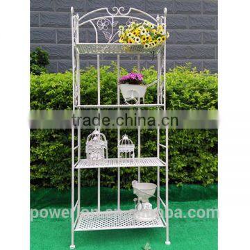 Nicely Classical Metal Vintage Wrought Iron 4 Tier Shelf For Home Decoration Patio Indoor and Outdoor