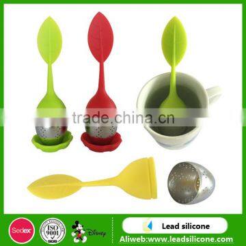 Hot Sale New Design Leaf Shaped Silicone Tea Infuser, Silicone Infusion Tea Bag photo-4