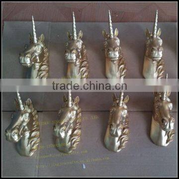 golden home decoration resin unicorn