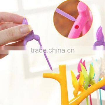 CY119 Plastic Creative Fruit Fork Bird Tree Decorative Household Daily Necessities Dessert Forks photo-3