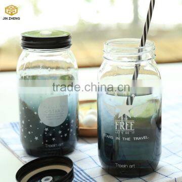 Customized Promotional Glass Mason Jar With Logo Print