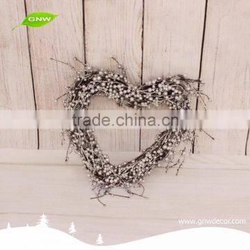 GNW CHWR-1605051 High Quality Wholesale Brown Heart-shaped Christmas Rattan Wreath photo-2