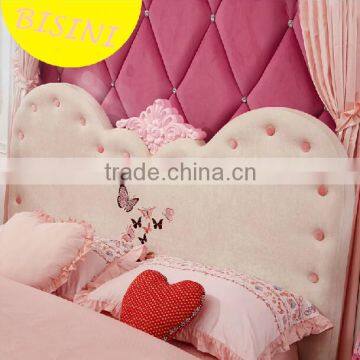 Modern Pink Handmade Carved Angel Wings Upholstered Unique Kids Princess Bedroom Furniture Sets - BF07-70346 photo-3