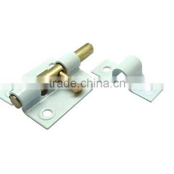 Good Quality Iron White Barrel Bolt, 2" White And Brass Finish Door Bolt, Window Barrel Bolt Lock photo-3