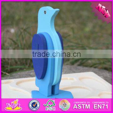 2017 New Product Diy 3d Penguin Wooden Animal Jigsaw Puzzles W14G041