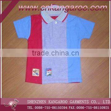 Children's 100%cotton short sleeve polo shirt