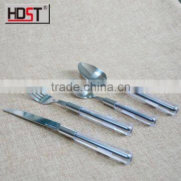 Personalization and round plastic handle stainless steel cutlery set