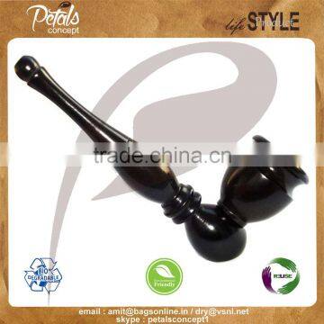 Low cost ebony wood smoking pipe make in India