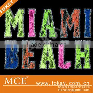 heat lace transfer Miami iron on motif