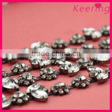 Wholesale Black Plating With Crystal Rhinestone Trimming for Dress WTP-1217 photo-2