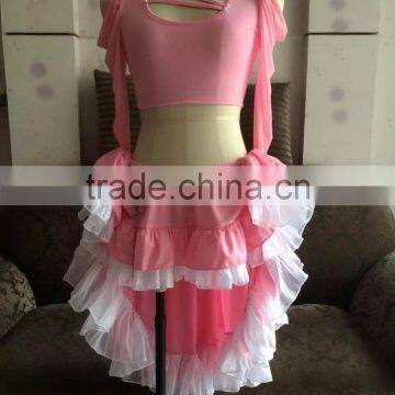 High quaity pleated top and skirt outfit set for women QQ039