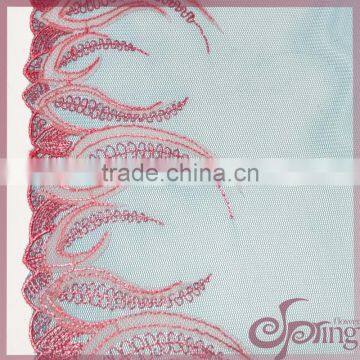 Embroidery Design Applique Mesh Fabric, Polyester Fabric Lace Trimming for Bra,dress photo-3