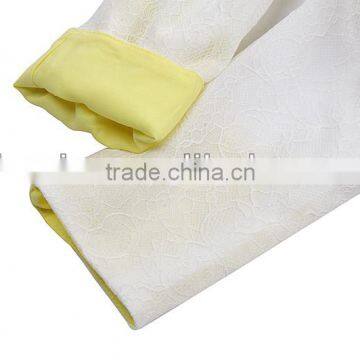 2014 New Arrival Cream Contrast Lace Blazer Jacket photo-5