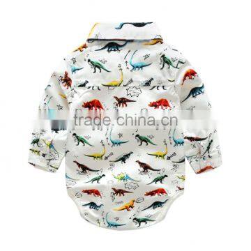 Wholesale Baby Boys Clothes Bow Tie Dinosaur Shirt Jumpsuit Kids Rompers photo-2