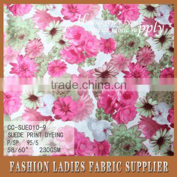 New Design Suede Print Dyeing With Florals for Girl's Garment photo-3