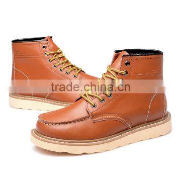 Autumn Men Leather High Top Casual Shoes Sample for Adults, Winter High Upper Worker Shoes Casual Brand From China photo-4