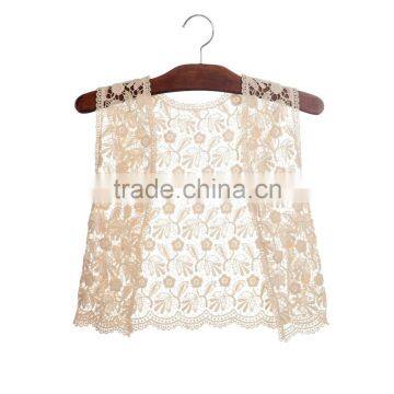 2016 New Arrivel Unique Design Top Quality Baby Lace Crochet Vest photo-2