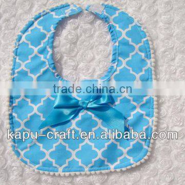 New style quatrefoil baby bibs with bow