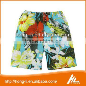 Summer 100% polyester flower pattern beach volleyball shorts man