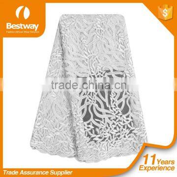 Nigeria Design Wedding Dress Tulle Lace Fabric FL0171 photo-5