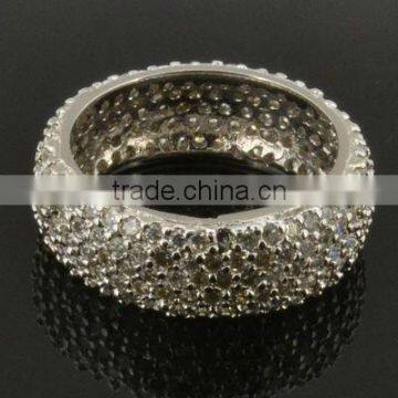 Round Circle CZ Silver Ring