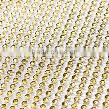 Bling Bling Gold Color Or Various Colors Plastic Rhinestone Mesh Trimming Custom Cut For Decoration Vase Clothing Shoes photo-2