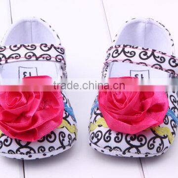 kids shoe wholesale baby print soft cotton waking shoes fashion shoes with flowers