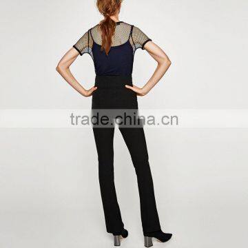 Wholesale Women Custom Top Casual Woman Mesh Short Sleeve Knitted T-Shirt China Supplier photo-3