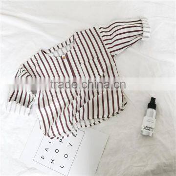 2017 Wholesale Boys Striped Shirt Cotton Summer Boys Blouses 1-6 Years