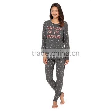 Grey cat printed pyjama set