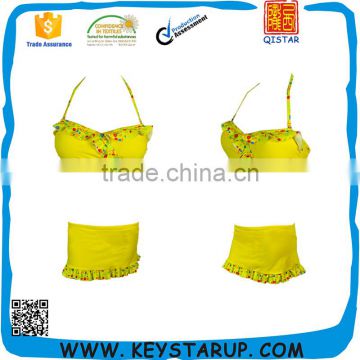 Custom Bikini Skirt Set with Print Ruffle Lady Bikini OEM Custom Sexy Bikini Girls