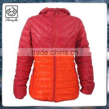 Women's warm jacket long style zipper for down jacket