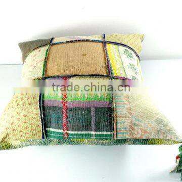 Large Kantha Cushion, Kantha Quilt Pillow, Kantha Cushion Cover, Ooak photo-3